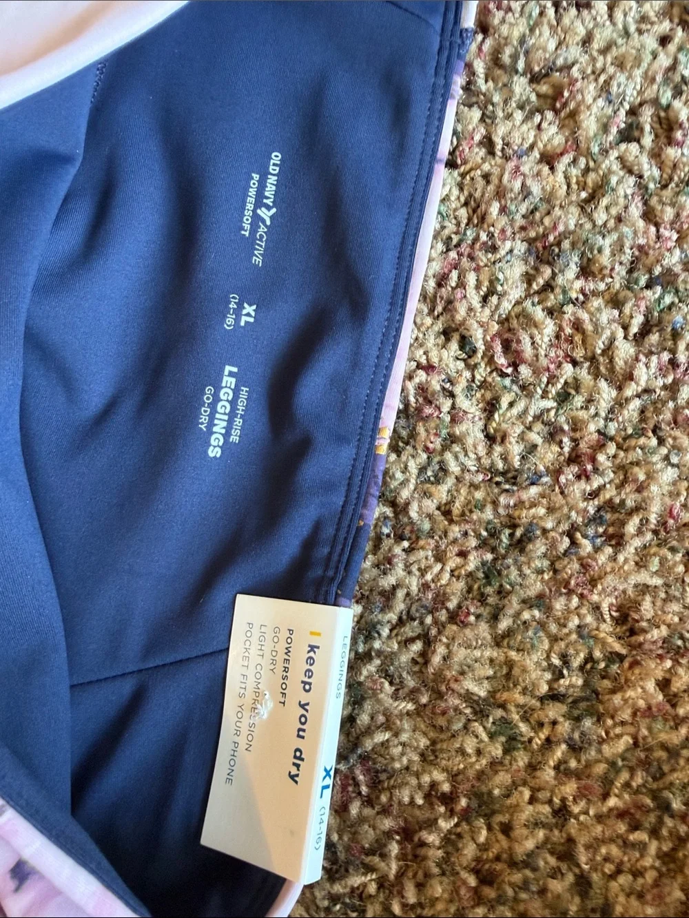 Old Navy XL Marble-Effect Girls Leggings in Navy, Mint, Pink & Gold